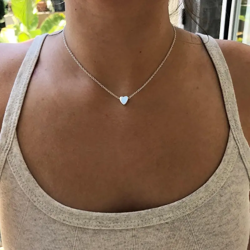 Small Heart Choker Necklace For Women Gold Silver Chain Smalll Love Necklace Pendant In Collar Bohemian Chocker Necklace Jewelry 1