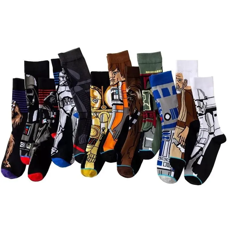 Star Wars Movie Stockings Master Yoda R2-D2 Cosplay Socks Wookiee Jedi Knight Novelty Men's Women's Socks Spring Autumn Winter 1