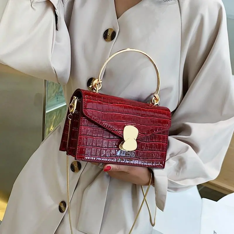 Stone Pattern Pu Leather Crossbody Bags For Women 2020 Mini Shoulder Messenger Bag With Metal Handle Lady Travel Totes 1