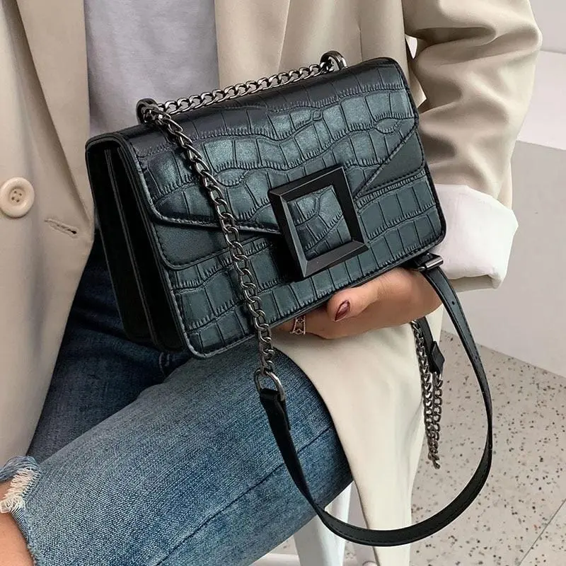 Stone Pattern Pu Leather Crossbody Bags For Women 2020 Small Shoulder Messenger Bag Female Luxury Chain Handbags And Purses 1