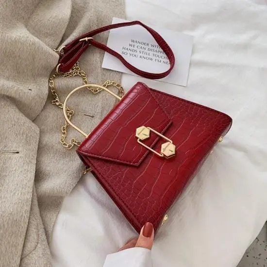 Stone Pattern Pu Leather Crossbody Bags For Women 2020 Small Totes With Metal Handle Lady Shoulder Messenger Bag Handbags 3