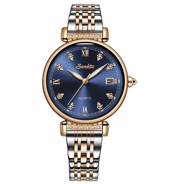 Sunkta New Rose Gold Women Watch Business Quartz Watch Ladies Top Brand Luxury Female Wrist Watch Girl Clock Relogio Feminin 2