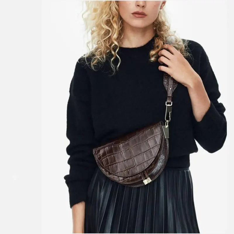 Supper Seabob 2020 New Fashion Women Clothing Half Circle Coverd Pu Leather Trendy One Shoulder Shell Bags Wc63701 1