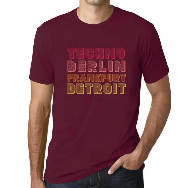 Techno Music City T-Shirt – Berlin/Frankfurt/Detroit Party Vintage White