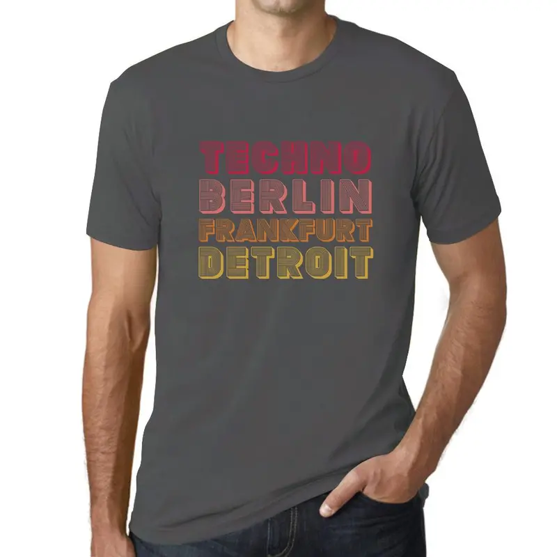 Techno Music City T-Shirt – Berlin/Frankfurt/Detroit Party Vintage White