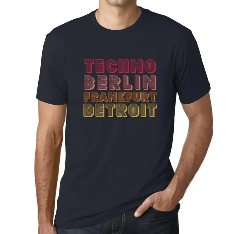 Techno Music City T-Shirt – Berlin/Frankfurt/Detroit Party Vintage White