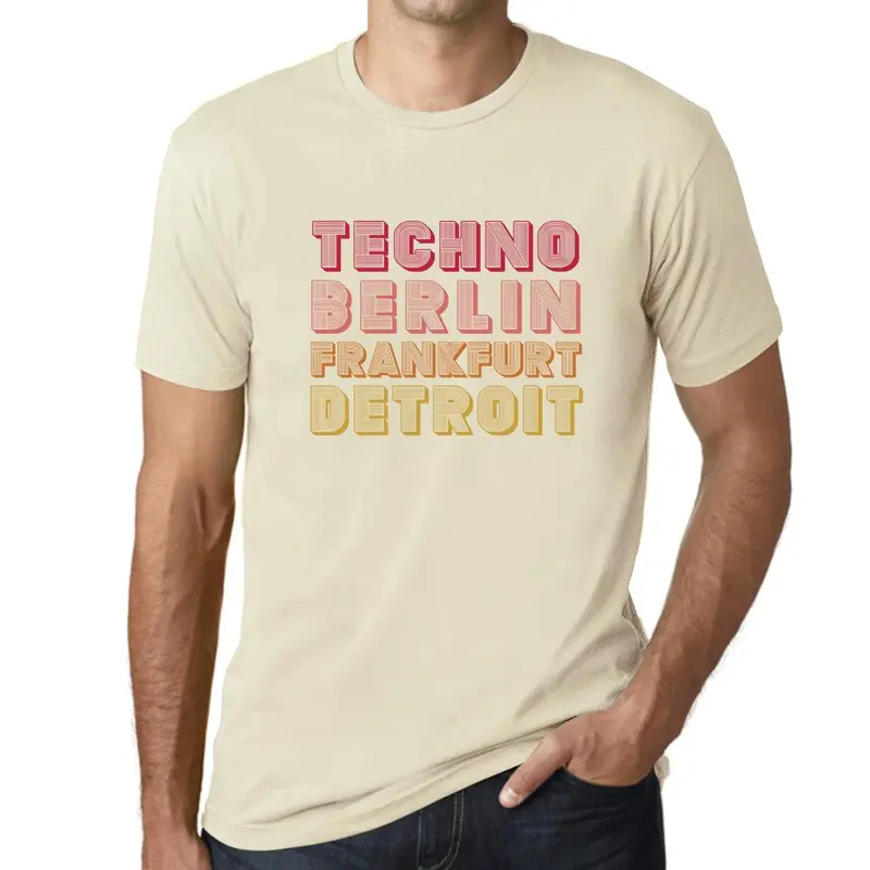 Techno Music City T-Shirt – Berlin/Frankfurt/Detroit Party Vintage White