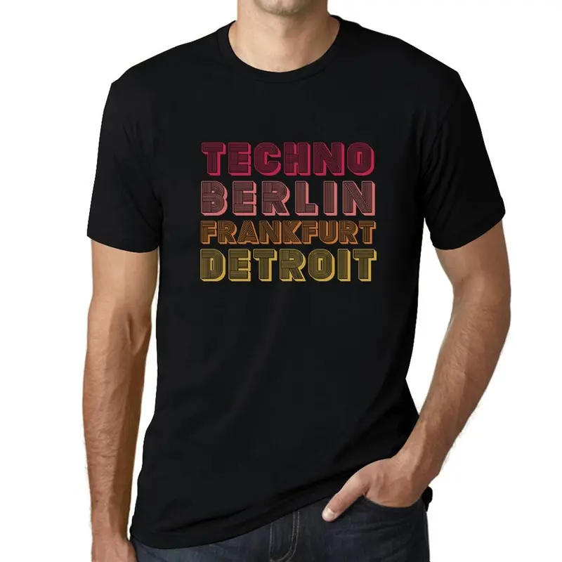Techno Music City T-Shirt – Berlin/Frankfurt/Detroit Party Vintage White