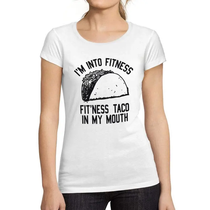 Tee-Shirt Femme Manches Courtes Fitness Taco Blanc 1