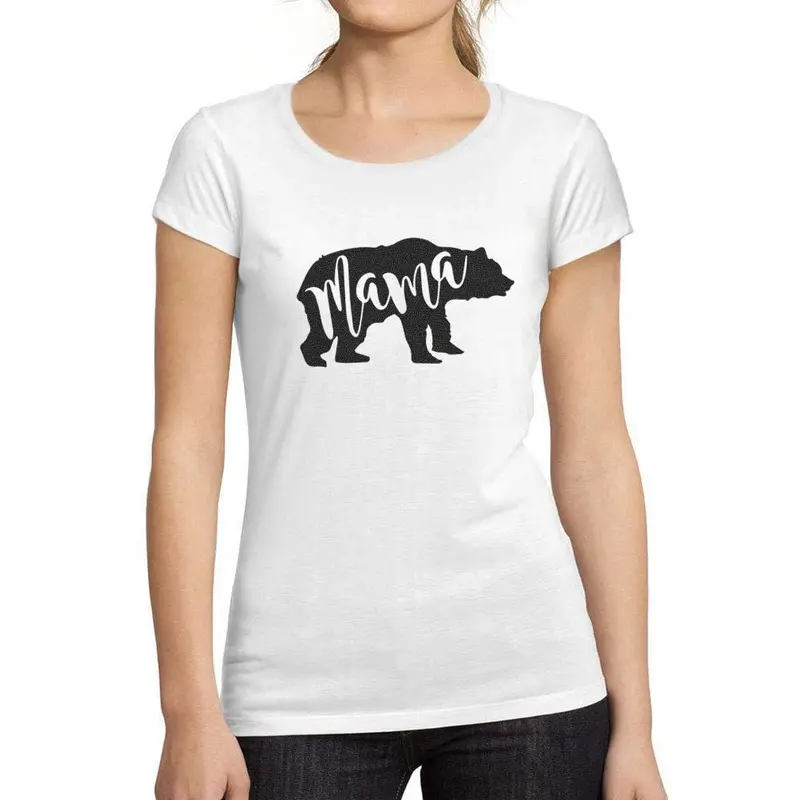Tee-Shirt Femme Manches Courtes Mama Bear Blanc 1