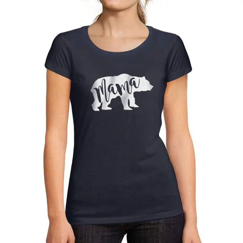 Tee-Shirt Femme Manches Courtes Mama Bear French Marine 1