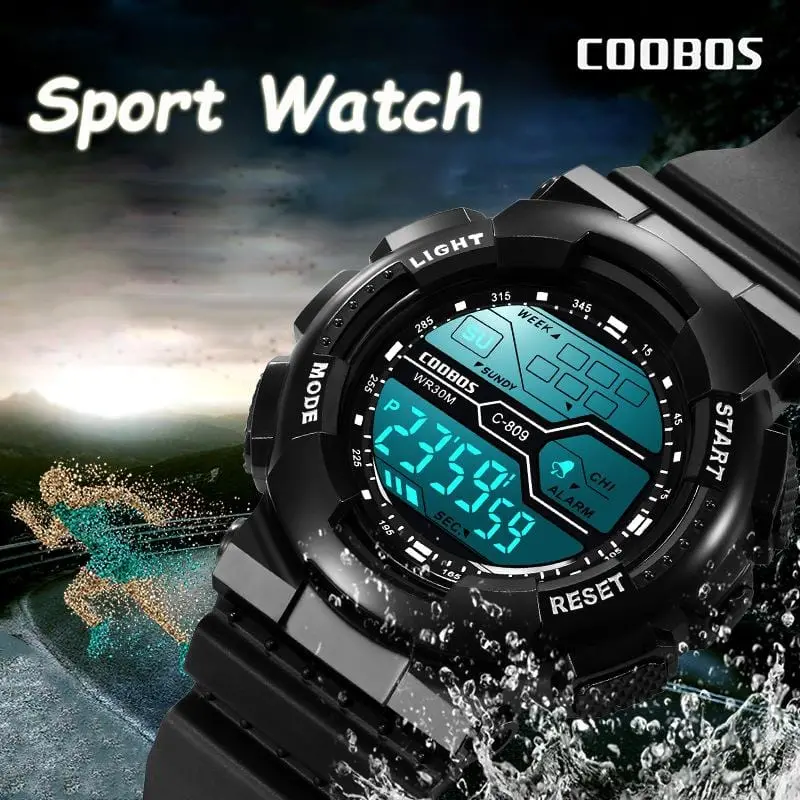 Tendance Hommes Sport Montre Numérique Militaire Étanche Hommes Montres Led Lumineux Montre-Bracelet Mâle Décontracté Caoutchouc Horloge Reloj Hombre 1