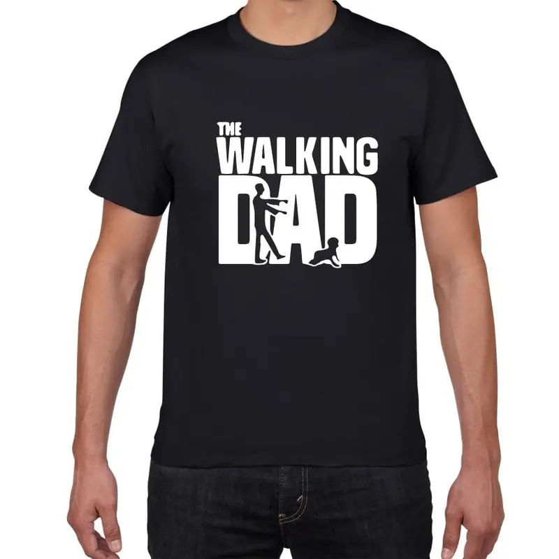 The Walking Dad Novelty Graphic Tshirt Men Breathable Cotton Hipster T Shirt Men Funny Streetwear Loose Hip Hop Tees Shirt Homme 1