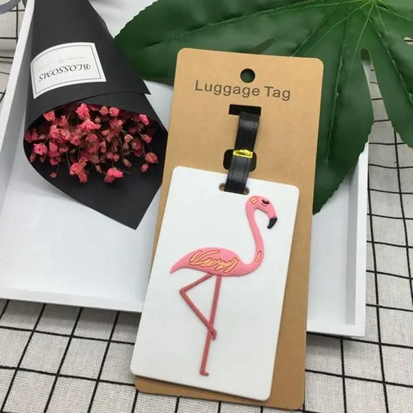 Travel Accessories Creative Luggage Tag Animal Cartoon Silica Gel Suitcase Id Addres Holder Baggage Boarding Bag Portable Label 5