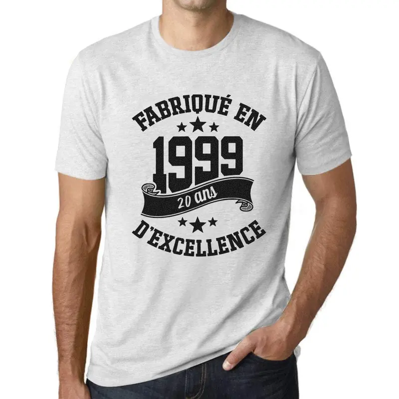 Ultrabasic - Fabriqué En 1999, 20 Ans D'être Génial Unisex T-Shirt Blanc Chiné 1