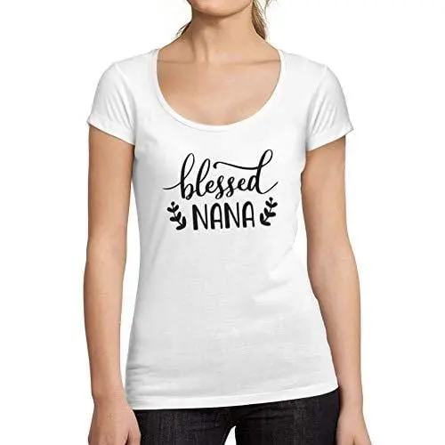 Ultrabasic - Femme Graphique Blessed Nana T-Shirt Cadeau Idées Tee Blanco 1