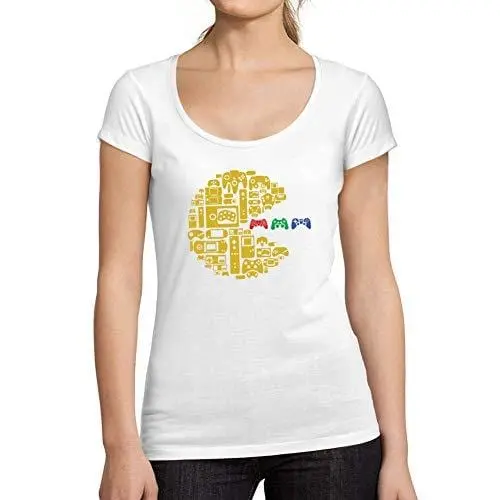 Ultrabasic - Femme Graphique Classique Vintage Controller T-Shirts Esports Drôlen Cadeau Idées Tee Blanc 1