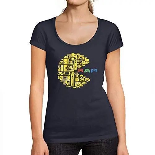 Ultrabasic - Femme Graphique Classique Vintage Controller T-Shirts Esports Drôlen Cadeau Idées Tee French Marine 1