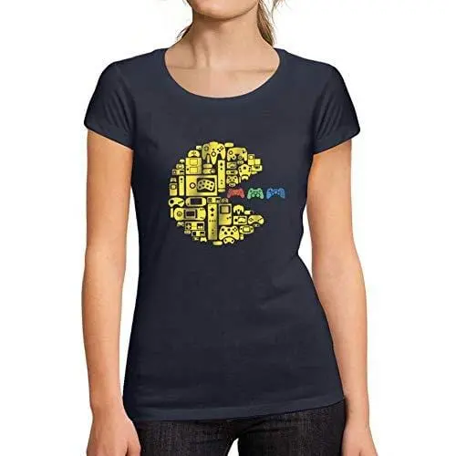 Ultrabasic - Femme Graphique Court Maches Classique Contrôleur Vintage T-Shirt Esports Drôle Cadeau Idées Tee Marine Francés 1