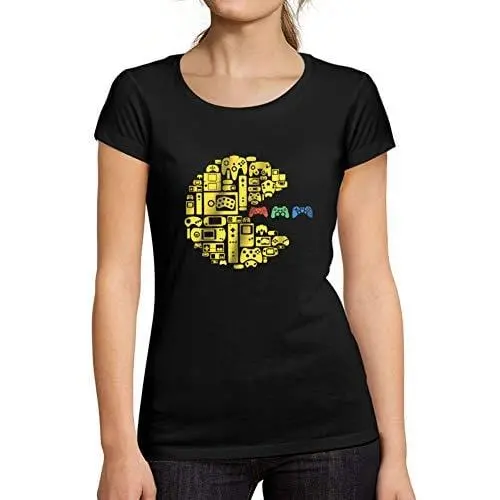 Ultrabasic - Femme Graphique Court Maches Classique Contrôleur Vintage T-Shirt Esports Drôle Cadeau Idées Tee Negro Profundo 1
