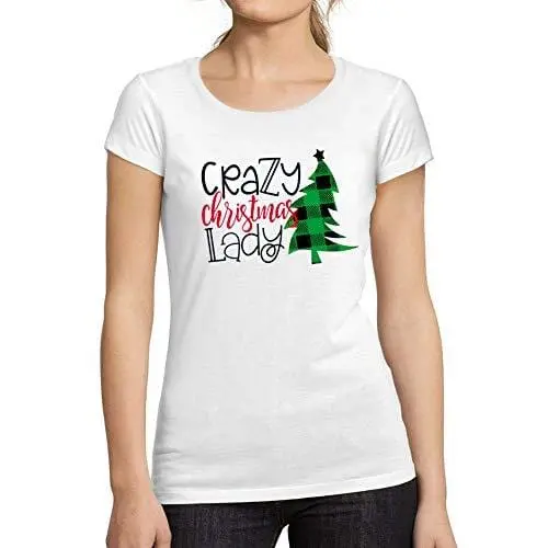 Ultrabasic - Femme Graphique Crazy Christams Lady T-Shirt Noël Xmas Cadeau Idées Tee Blanco 1