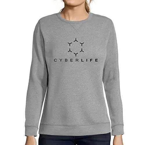 Ultrabasic - Femme Graphique Cyberlife Sweatshirt Action De Grâces Xmas Cadeau Idées Tee Gris Chiné Gris Chiné 1