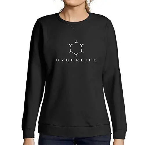Ultrabasic - Femme Graphique Cyberlife Sweatshirt Action De Grâces Xmas Cadeau Idées Tee Gris Chiné Noir Profond 1