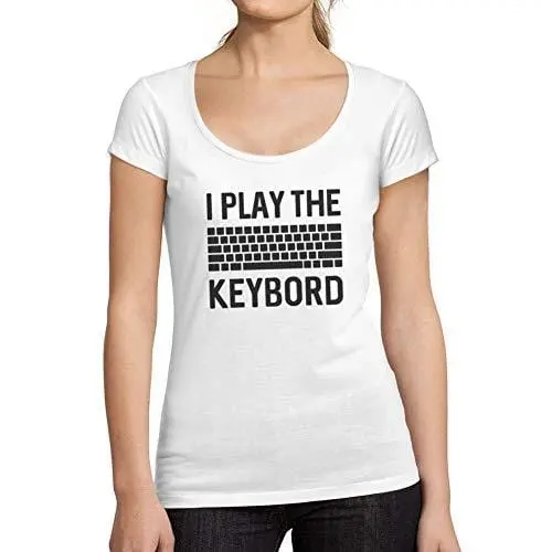 Ultrabasic - Femme Graphique Gamer Keyboard T-Shirt Esports Cadeau Idée Tee Blanco 1