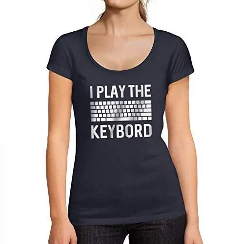 Ultrabasic - Femme Graphique Gamer Keyboard T-Shirt Esports Cadeau Idée Tee French Marine 1
