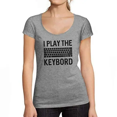 Ultrabasic - Femme Graphique Gamer Keyboard T-Shirt Esports Cadeau Idée Tee Gris Chiné 1