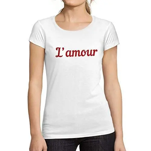 Ultrabasic - Femme Graphique L'amour Imprimé Des Lettres T-Shirt Blanc 1