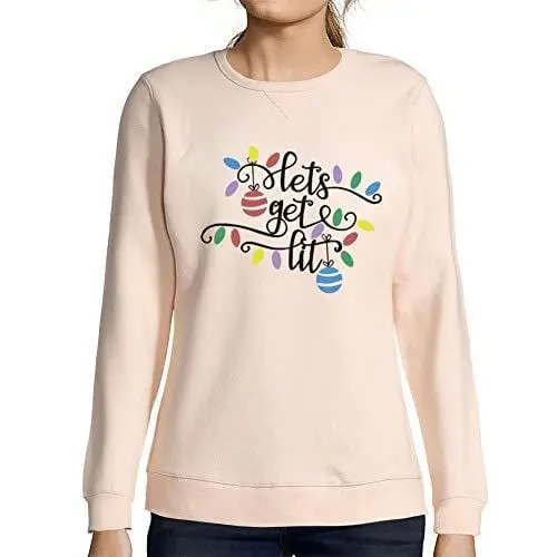 Ultrabasic - Femme Graphique Lets Get Lit Sweatshirt Action De Grâces Xmas Cadeau Idées Tee Rose Crémeux 1