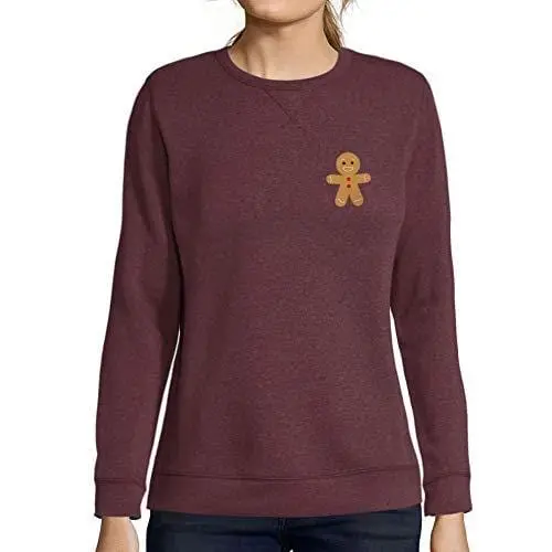 Ultrabasic - Femme Graphique Little Biscuit Sweatshirt Action De Grâces Xmas Cadeau Idées Tee Bordeaux 1