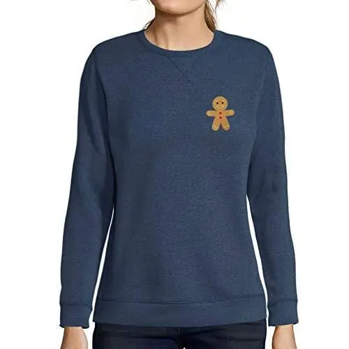 Ultrabasic - Femme Graphique Little Biscuit Sweatshirt Action De Grâces Xmas Cadeau Idées Tee Denim 1