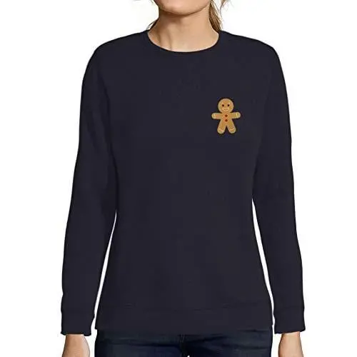 Ultrabasic - Femme Graphique Little Biscuit Sweatshirt Action De Grâces Xmas Cadeau Idées Tee French Marine 1