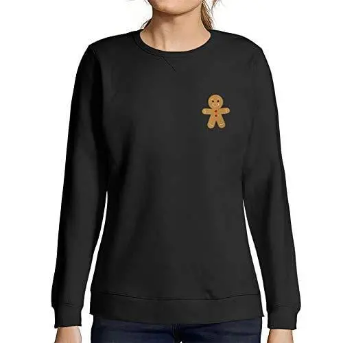 Ultrabasic - Femme Graphique Little Biscuit Sweatshirt Action De Grâces Xmas Cadeau Idées Tee Noir Profond 1