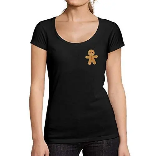 Ultrabasic - Femme Graphique Little Biscuit T-Shirt Action De Grâces Xmas Cadeau Idées Tee Noir Profond 1