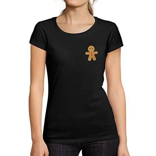 Ultrabasic - Femme Graphique Little Biscuit T-Shirt Action De Grâces Xmas Cadeau Idées Tee Noir Profond 1
