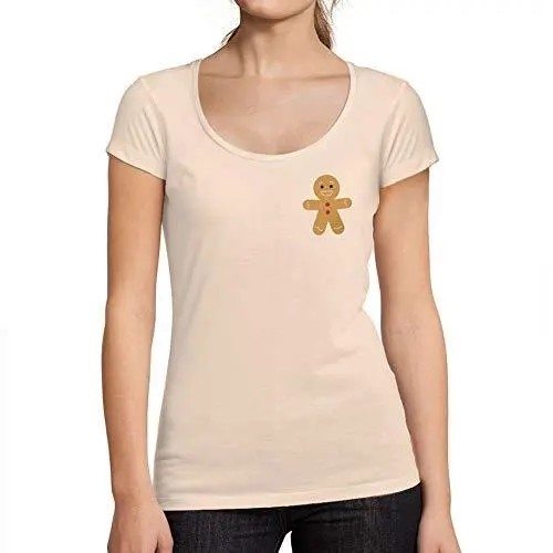 Ultrabasic - Femme Graphique Little Biscuit T-Shirt Action De Grâces Xmas Cadeau Idées Tee Rose Crémeux 1