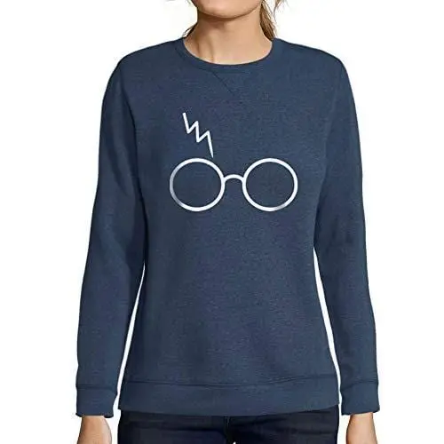 Ultrabasic - Femme Graphique Lunettes Cicatrice Éclair Sweatshirt Cadeau Idées Tee Denim 1