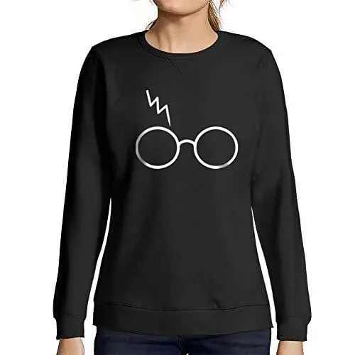 Ultrabasic - Femme Graphique Lunettes Cicatrice Éclair Sweatshirt Cadeau Idées Tee Noir Profond 1