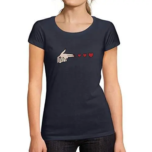 Ultrabasic - Femme Graphique Maches Tournage Cœur Amour T-Shirt Action De Grâces Xmas Cadeau Idées Tee French Marine 1