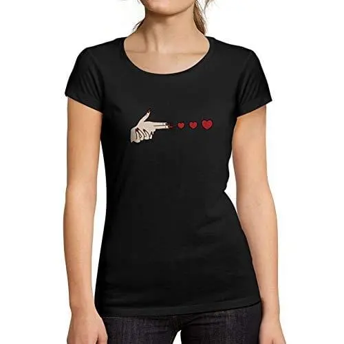 Ultrabasic - Femme Graphique Maches Tournage Cœur Amour T-Shirt Action De Grâces Xmas Cadeau Idées Tee Noir Profond 1