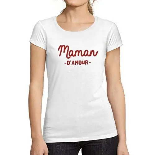Ultrabasic - Femme Graphique Maman D'amour Imprimé Des Lettres T-Shirt Blanc 1