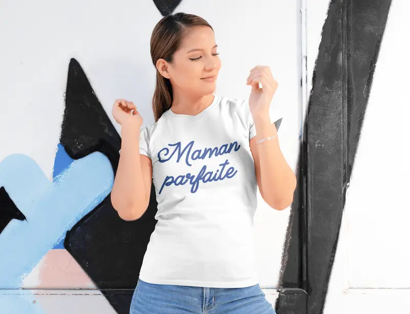 Ultrabasic - Femme Graphique Maman Parfaite Imprimé T-Shirt White 1