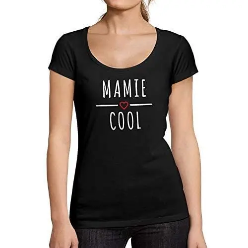 Ultrabasic - Femme Graphique Mamie Cool Imprimé Des Lettres T-Shirt Noir Profond 1