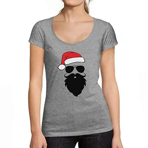 Ultrabasic - Femme Graphique Marrant Père Noël Cool De Noël T-Shirt Cadeau Tee Gris Chiné 1