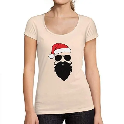 Ultrabasic - Femme Graphique Marrant Père Noël Cool De Noël T-Shirt Cadeau Tee Rose Crémeux 1