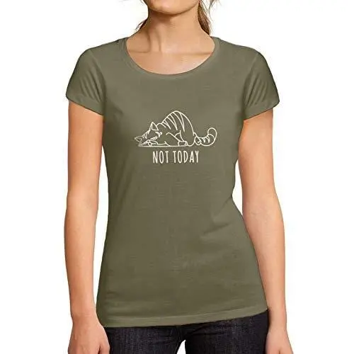 Ultrabasic - Femme Graphique Not Today Imprimé Noir Des Lettres Tee Kaki 1