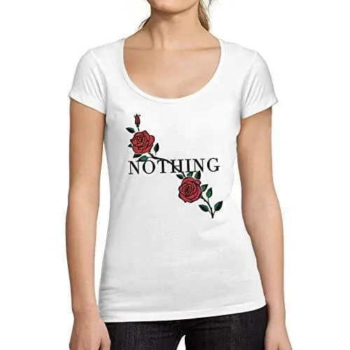 Ultrabasic - Femme Graphique Nothing Imprimé Des Roses Noir Des Lettres Tee Blanc 1